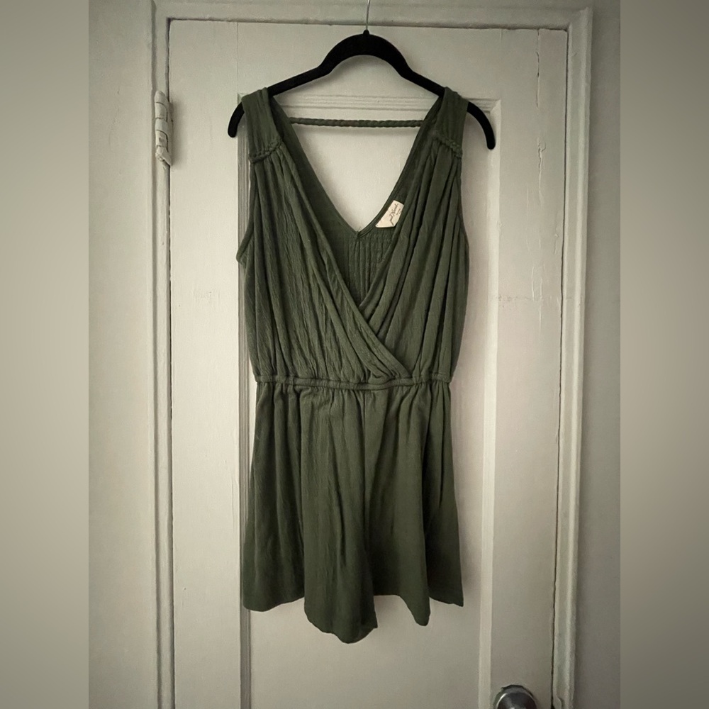 Olive Green Sleeveless Romper